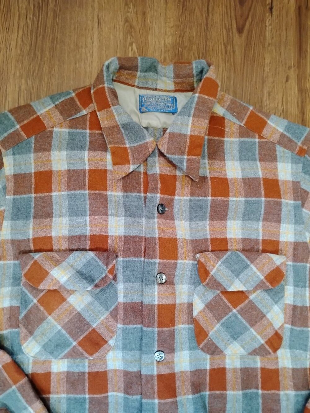 Vintage Pendleton Flannel Wool Button-Down Shirt